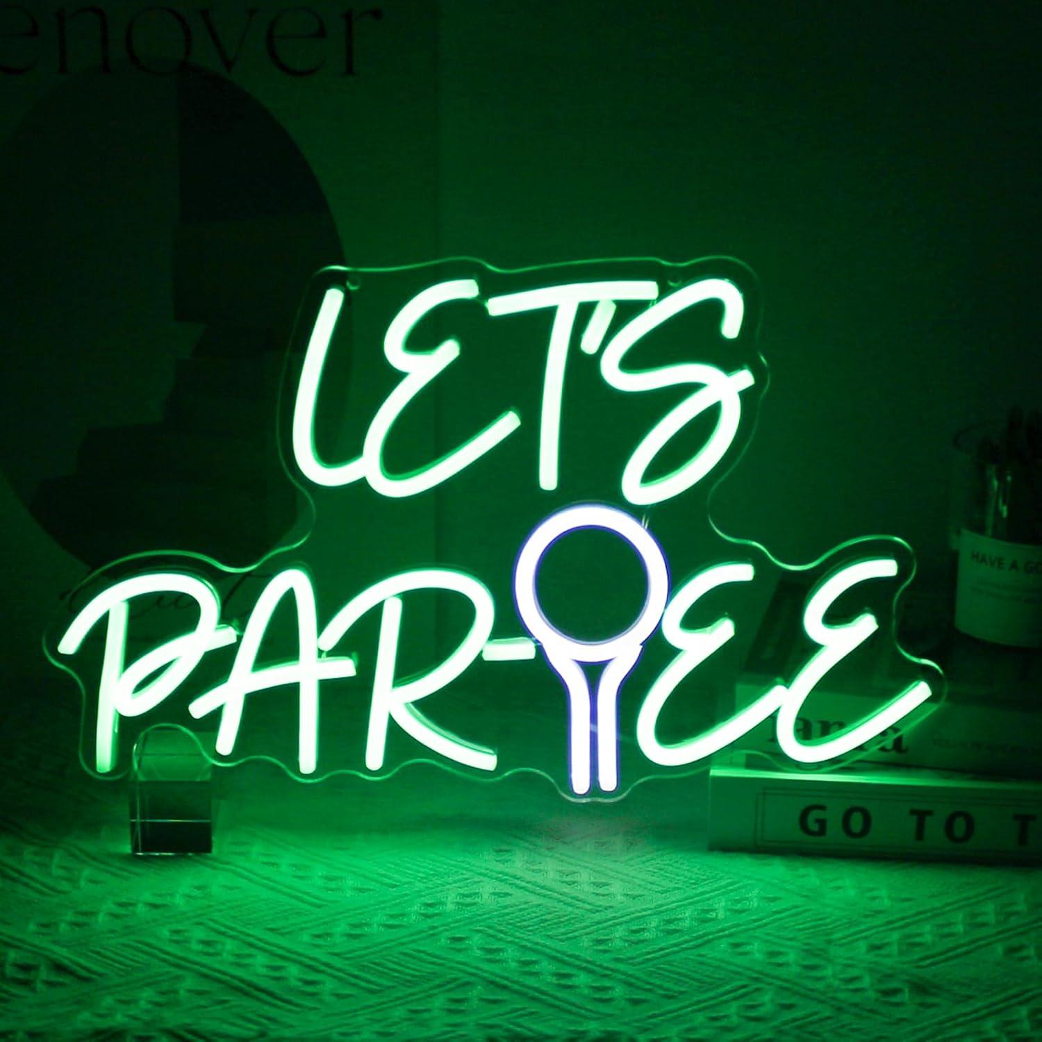 Neon Sign Party - Let's Par Tee Neonowa Tabliczka Golfowa