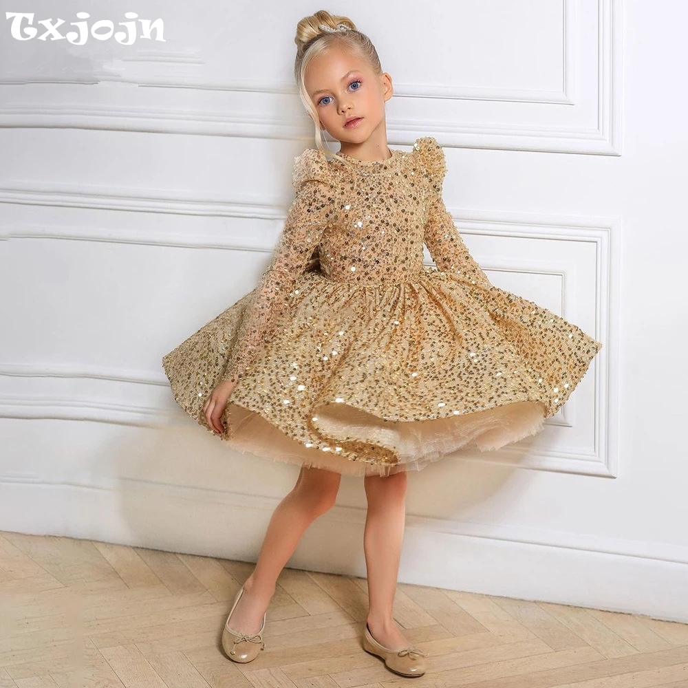 Glitter Tablecloth - Złota cekinowa tiulowa suknia księżniczki dla