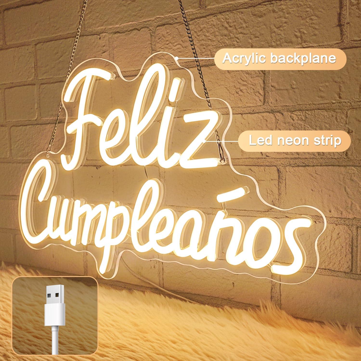 Neonowy znak „Feliz Cumpleanos – Neon Sign Party recenzja i cena