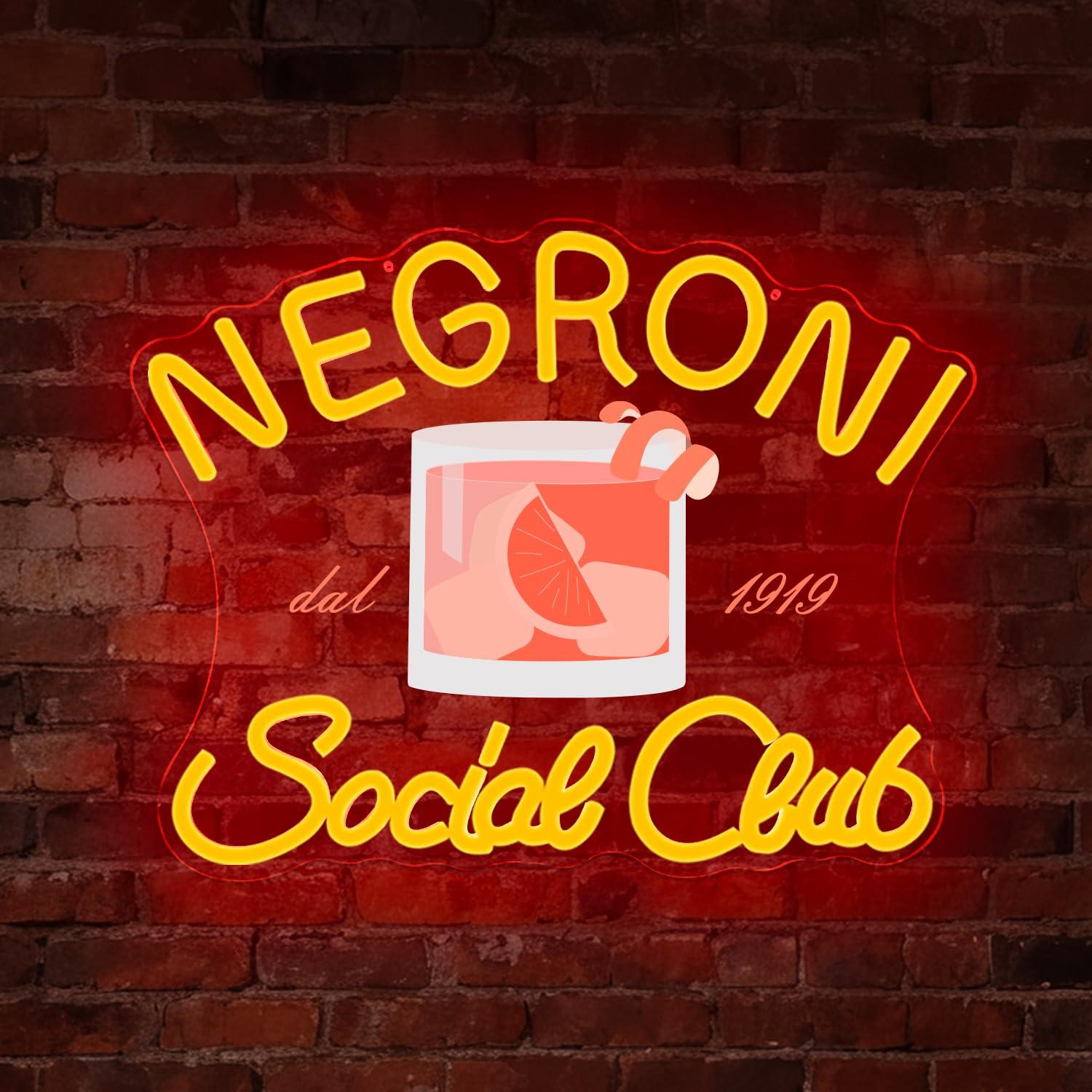 Neonowy znak „Negroni Social C – Neon Sign Party recenzja i cena